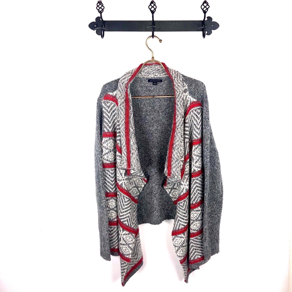 American Eagle Tribal Grey Sweater Cardigan Large - Picture 2 of 5